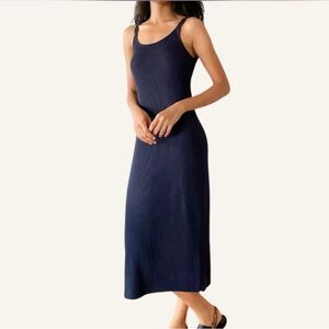 Vince Ribbed Knit Midi Dress Size XL